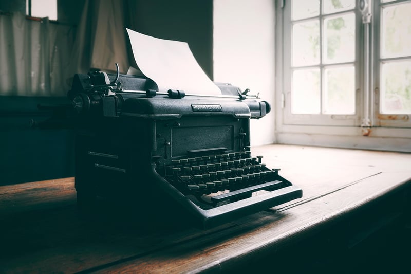 Typewriter with Books